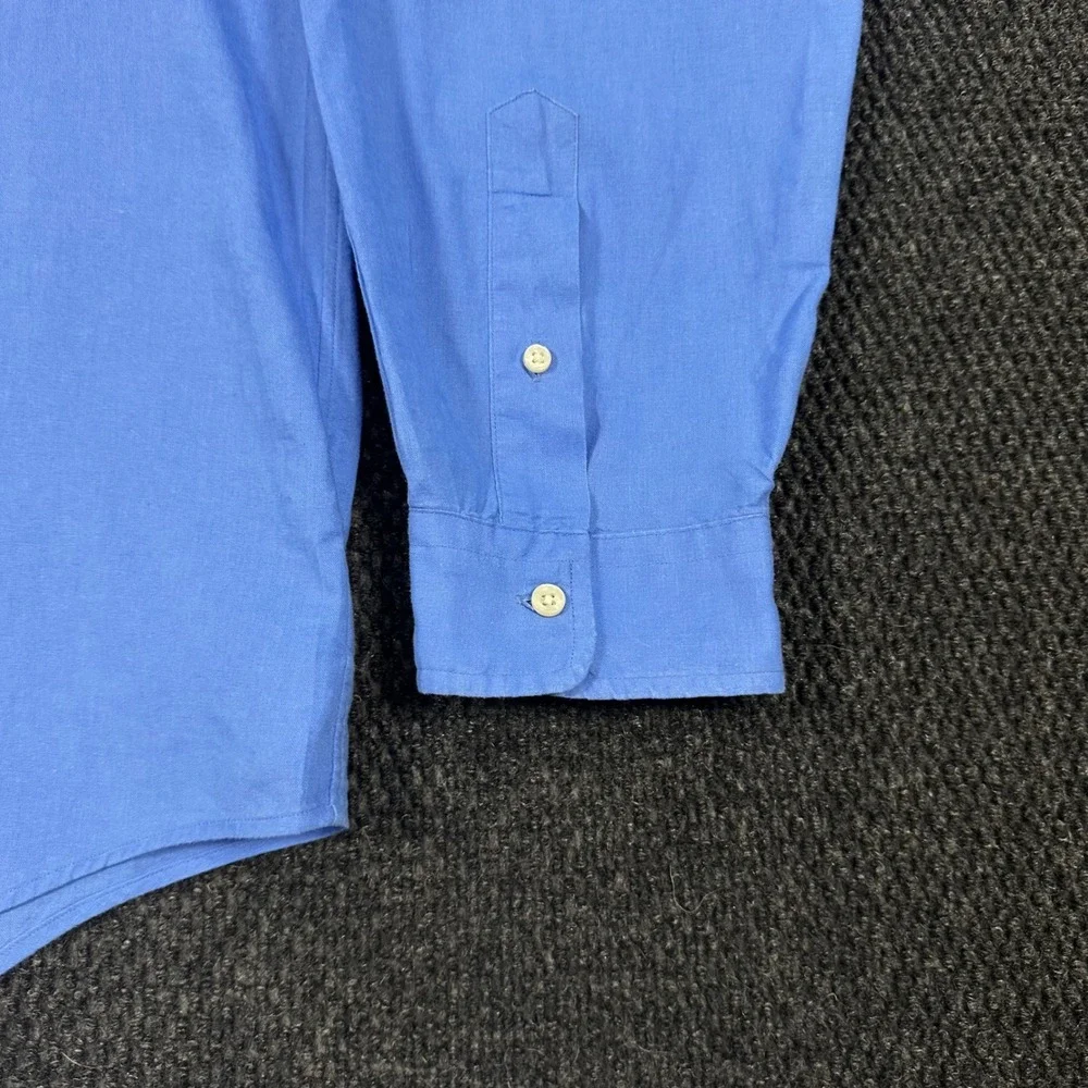 Polo Ralph Lauren Linen Blend Button Down Men XXL Blue Classic Fit Yellow Pony